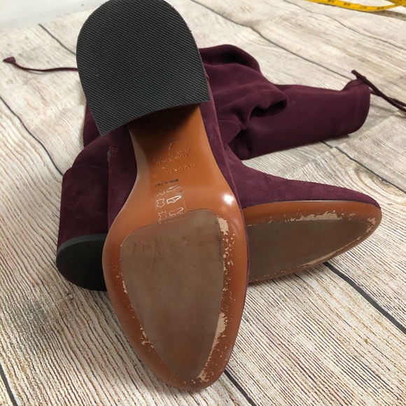 Aquatalia Lisabetta Suede Knee High Tie Back Boots - Picture 10 of 13